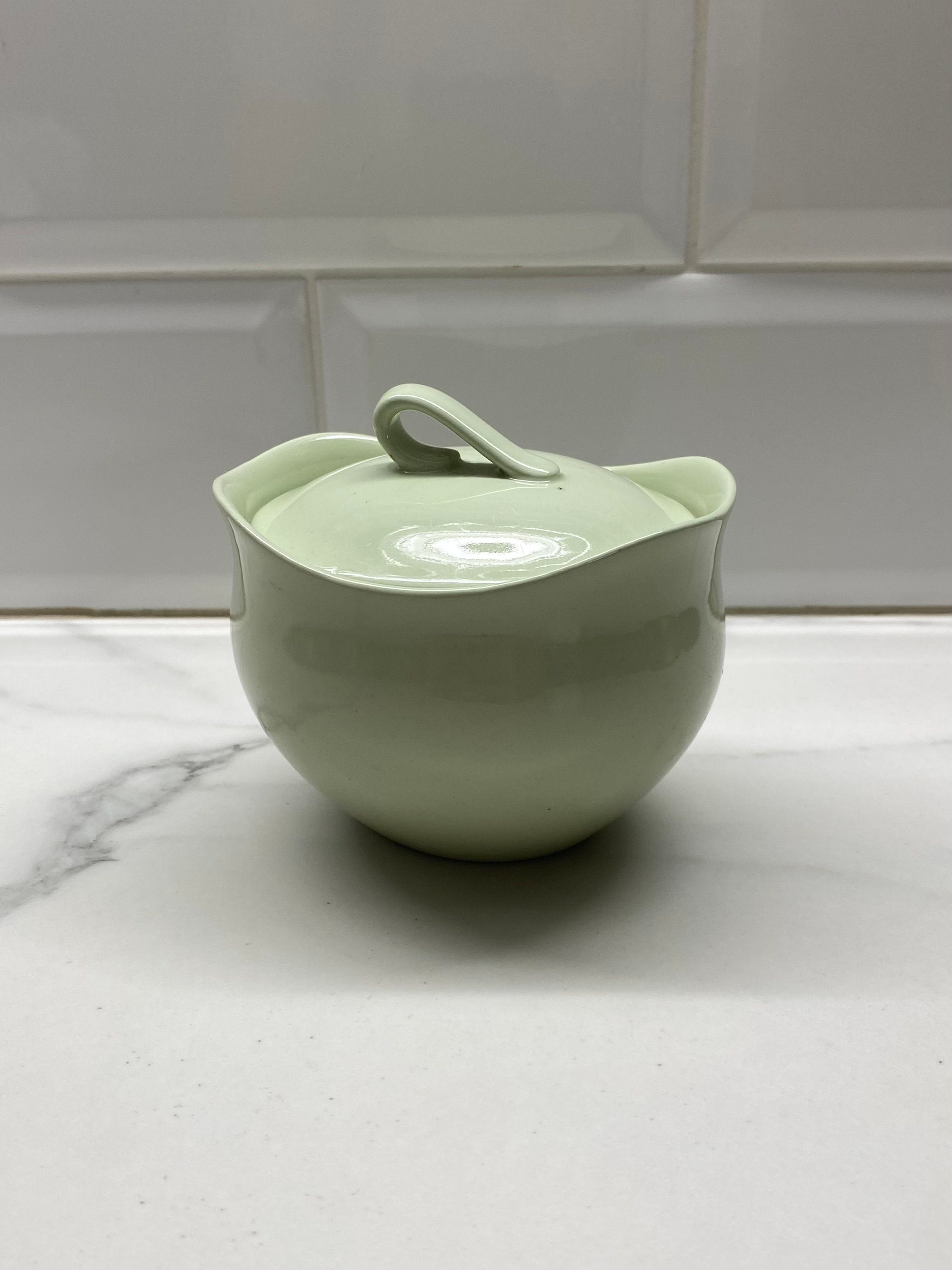 5 Quart Sage Leaf Ceramic Bowl