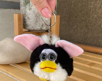 Furby Fake Plush Keychain Furdy 1990s, Rare Talking Black