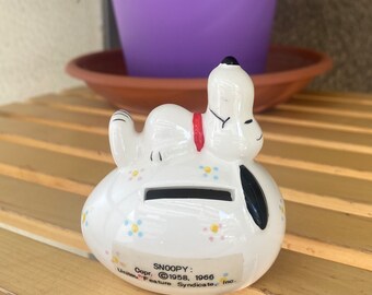 ヴィンテージ 陶器製 貯金箱 スヌーピー チャーリー・ブラウン ベース