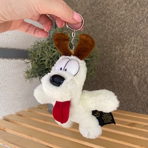 Vintage Odie Garfield’s dog plush keychain 1978 by Paws, Odie small cute terrier stuffed dog