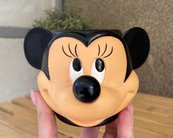 Vintage Minnie Maus Tasse, 1990er Jahre Applause Disney, 3D Gesicht