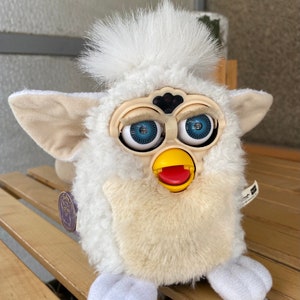 White Beige Furby Lamb 1998 WORKING, Vintage Collectable Furby Toy