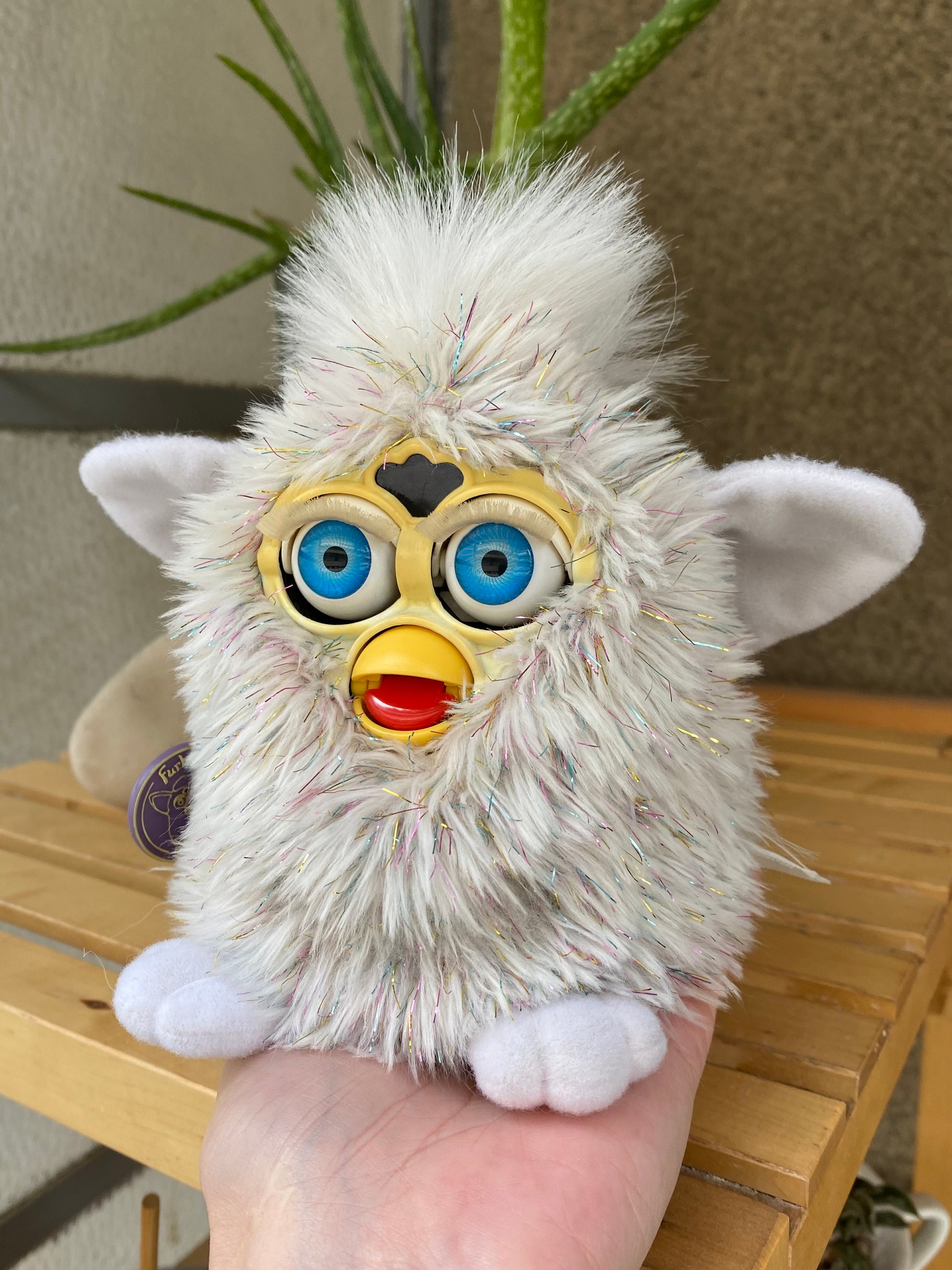 Glitter Furby Champagne with rare neon eyes WORKING, vintage