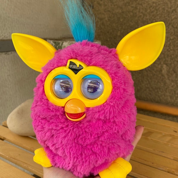 Giocattolo Furby rosa giallo Pink Flare 2012 FUNZIONANTE, divertente animaletto furby parlante interattivo