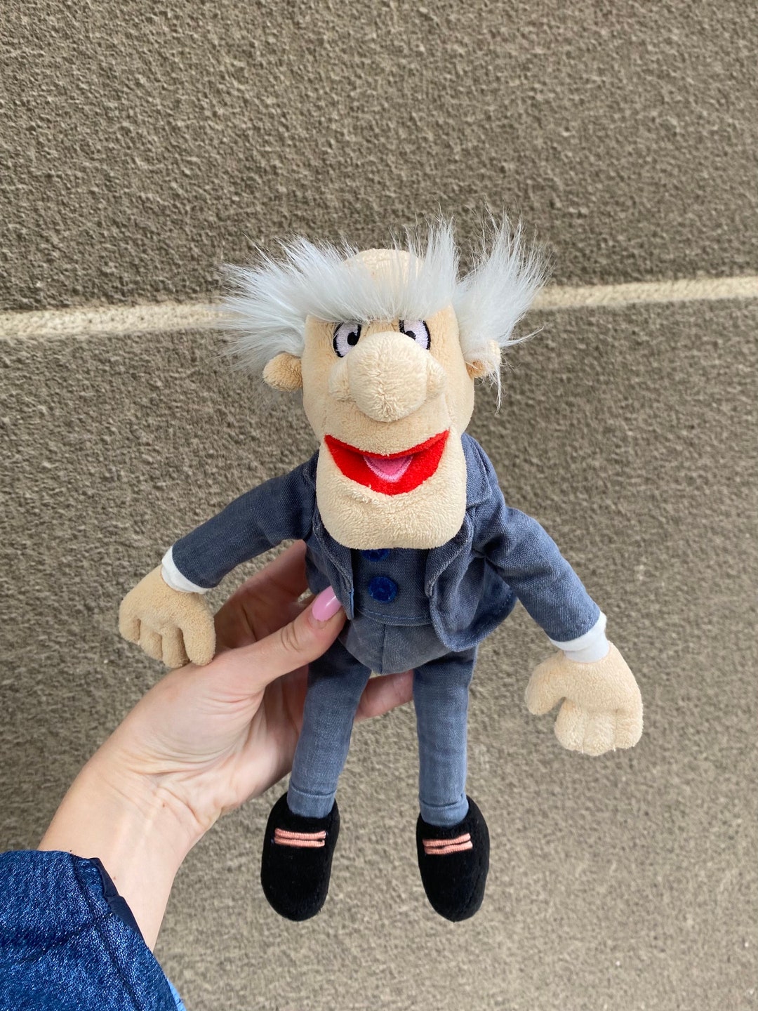 Jim Henson’s Statler Old Man Muppet Toy, Statler and Waldorf Grumpy  Grandpas Stuffed Soft Beanbag Doll the Muppet Show