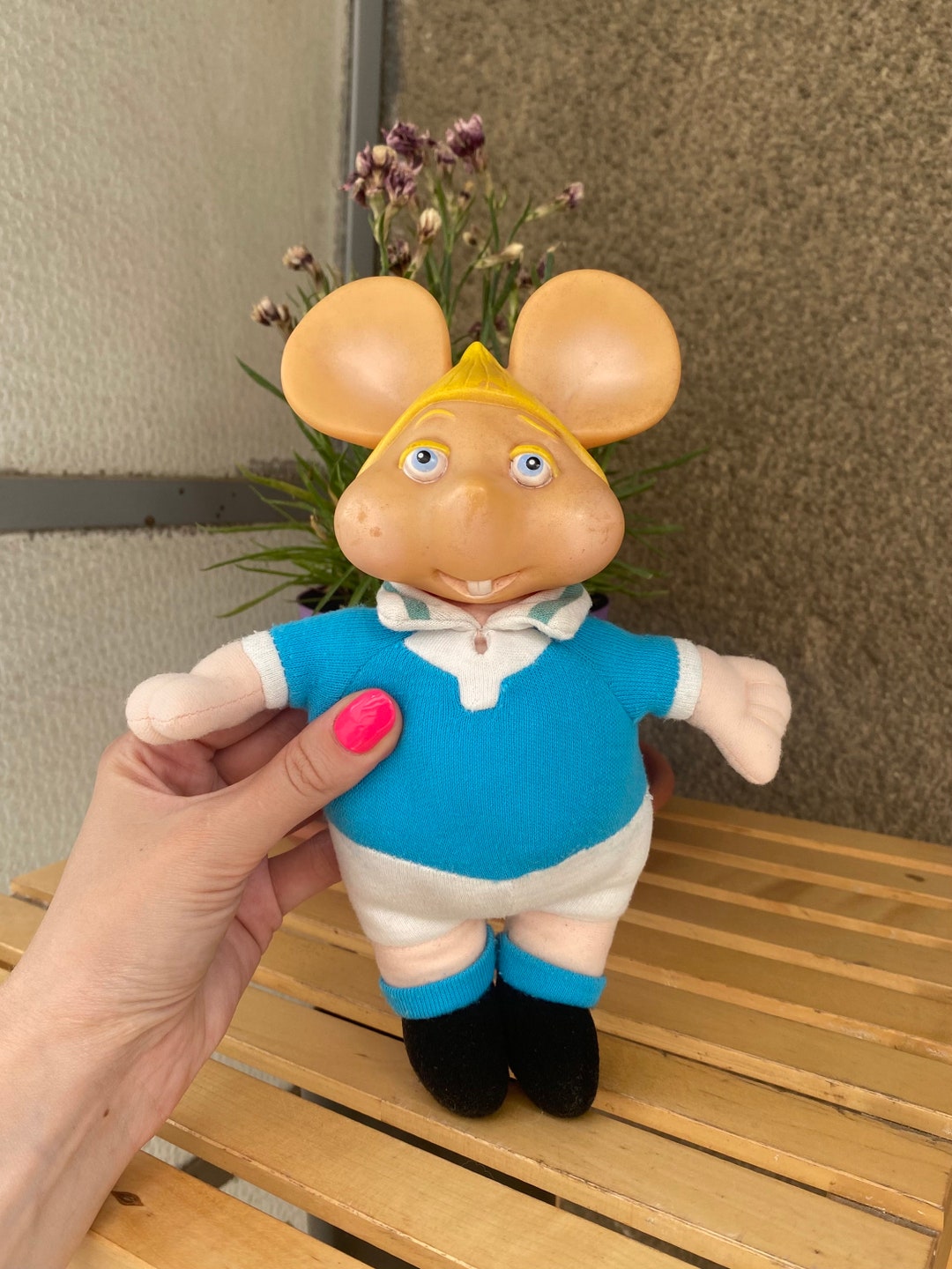 Rare Topo Gigio Plush Toy With Suction Cup 1970s Maria Perego
