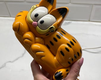 ヴィンテージのガーフィールド猫電話：1980年代、箱入りで動作中