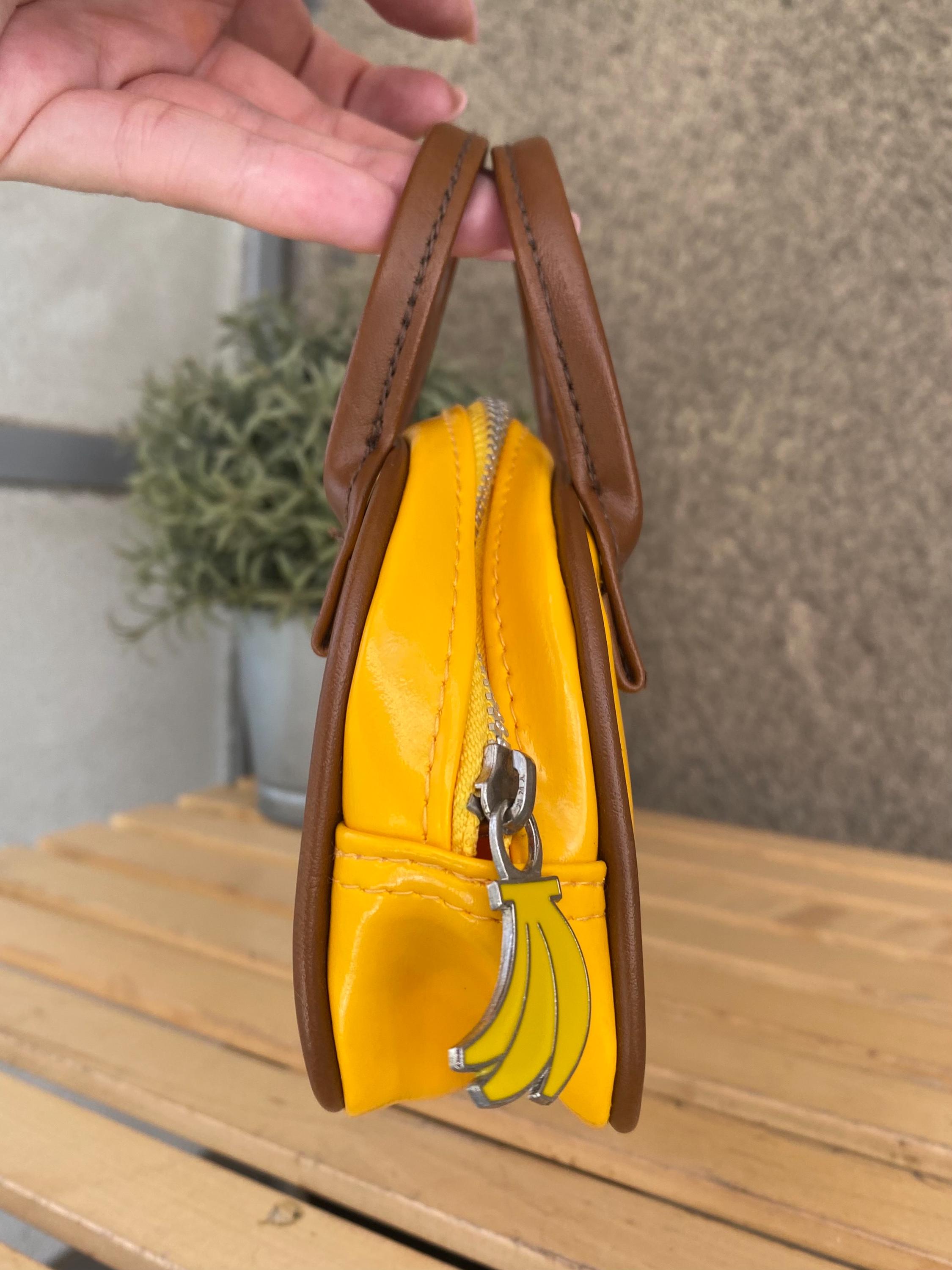 Vintage Yellow Vinyl Monkey Handbag - Bazar De Gozzare 1991 Japan