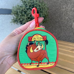 Cute Timon and Pumbaa keychain bag charm The Lion King, small nylon & plastic key ring made as backpack