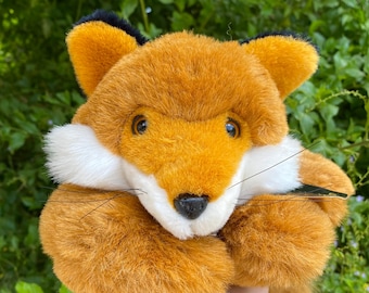 Vintage Polar Puff Red Fox Plush, Realistic Stuffed Animal