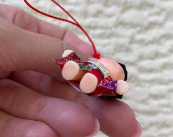 ヴィンテージ キューピー キーホルダー：ミニ着物人形 日本製 新品