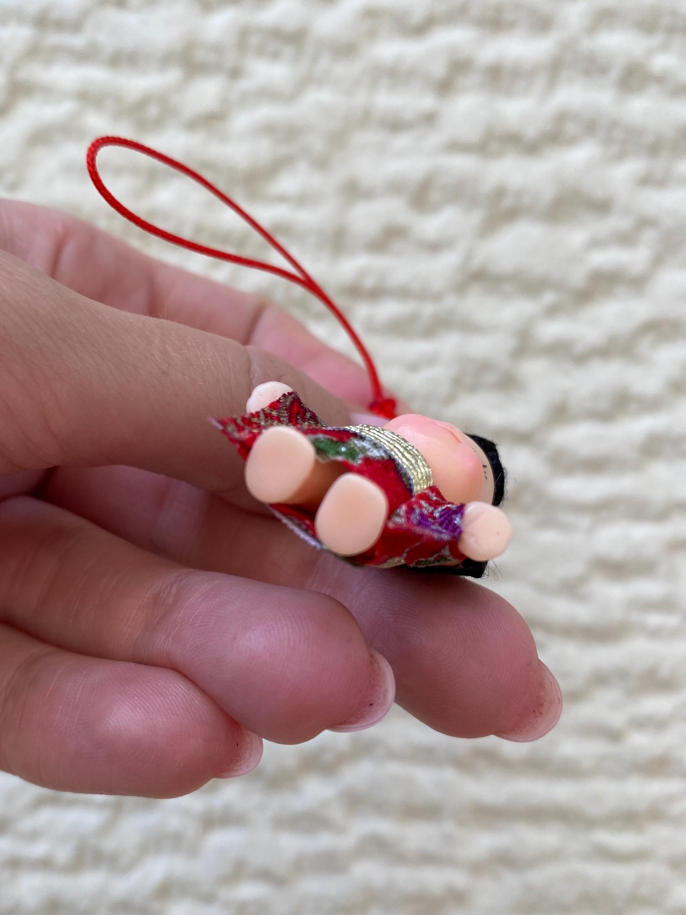 ヴィンテージ キューピー キーホルダー：ミニ着物人形 日本製 新品