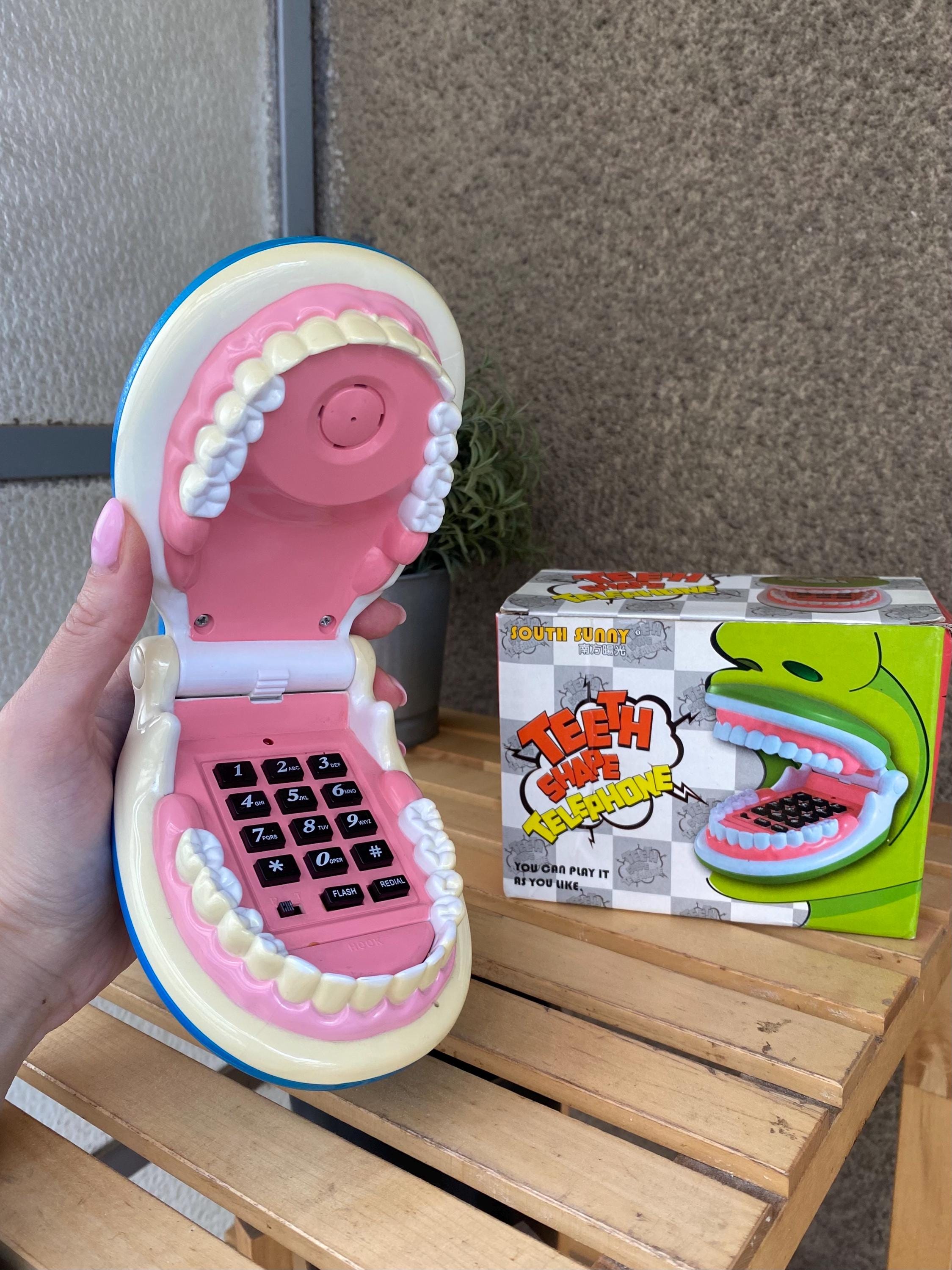 Vintage Novelty Teeth Telephone: 1990s Jaw Phone Working in Box