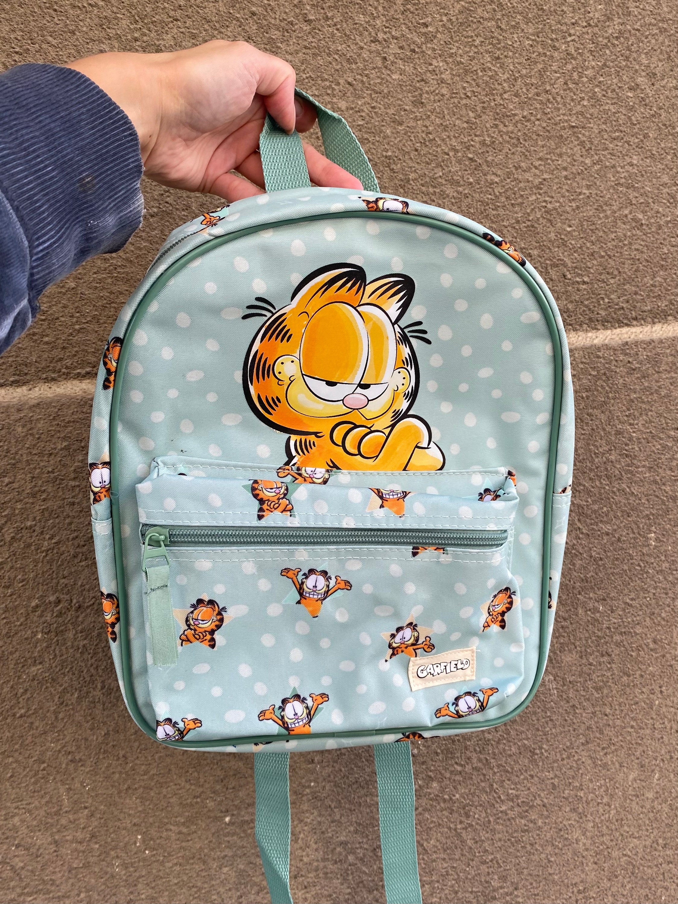 Collectible Garfield the Cat Backpack Polka Dot Nylon Kids Bag New