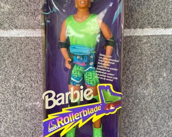 Muñeco Ken de patines en línea vintage, edición europea rara, Mattel 1991 Nuevo