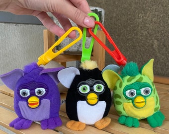 Vintage Furby plush keychains McDonald’s YOU CHOOSE, cute McFurby collectable soft key rings