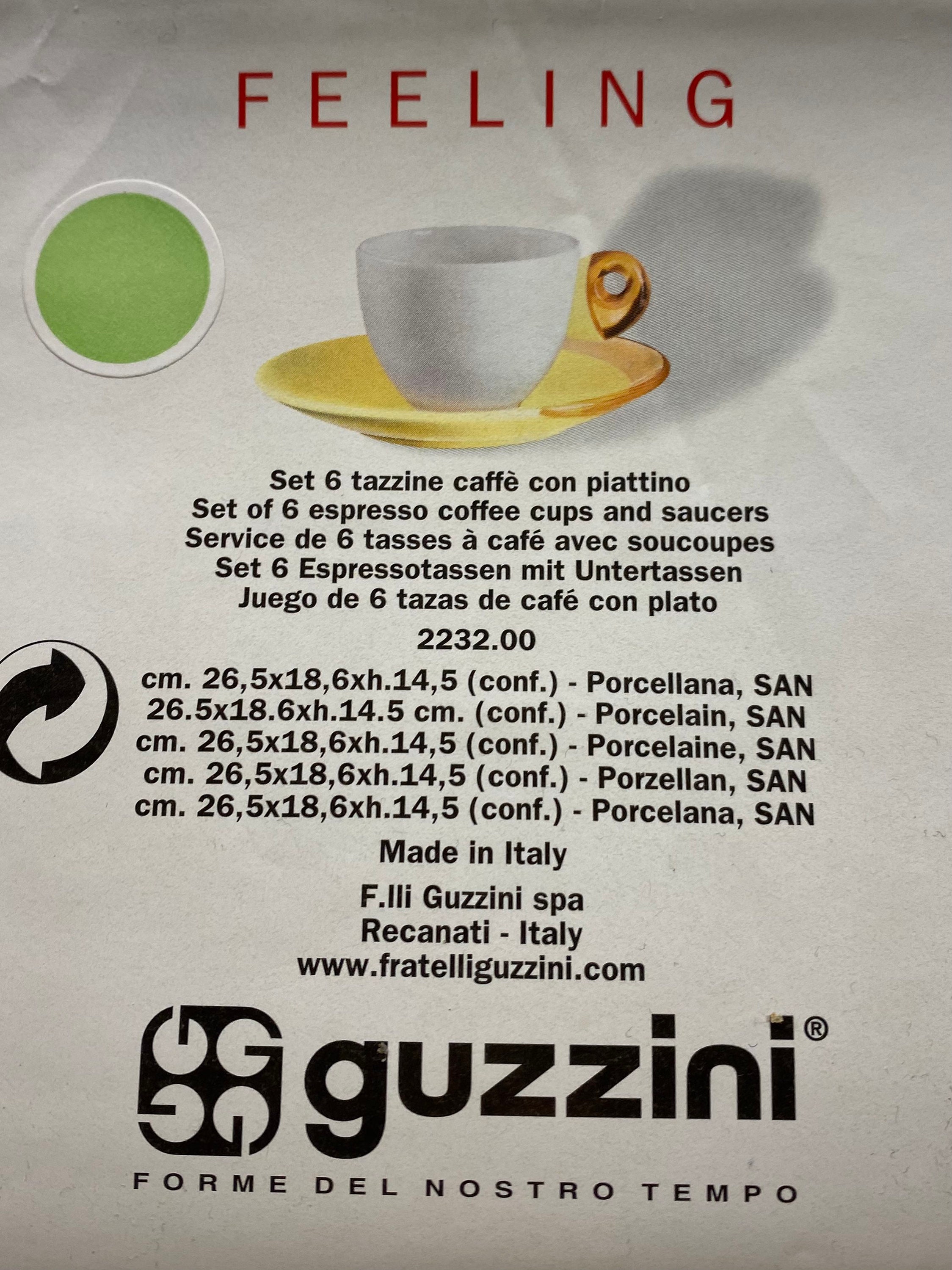 guzzini Happy Hour Glasses, Tall - Set of 6 - Interismo Online Shop Global