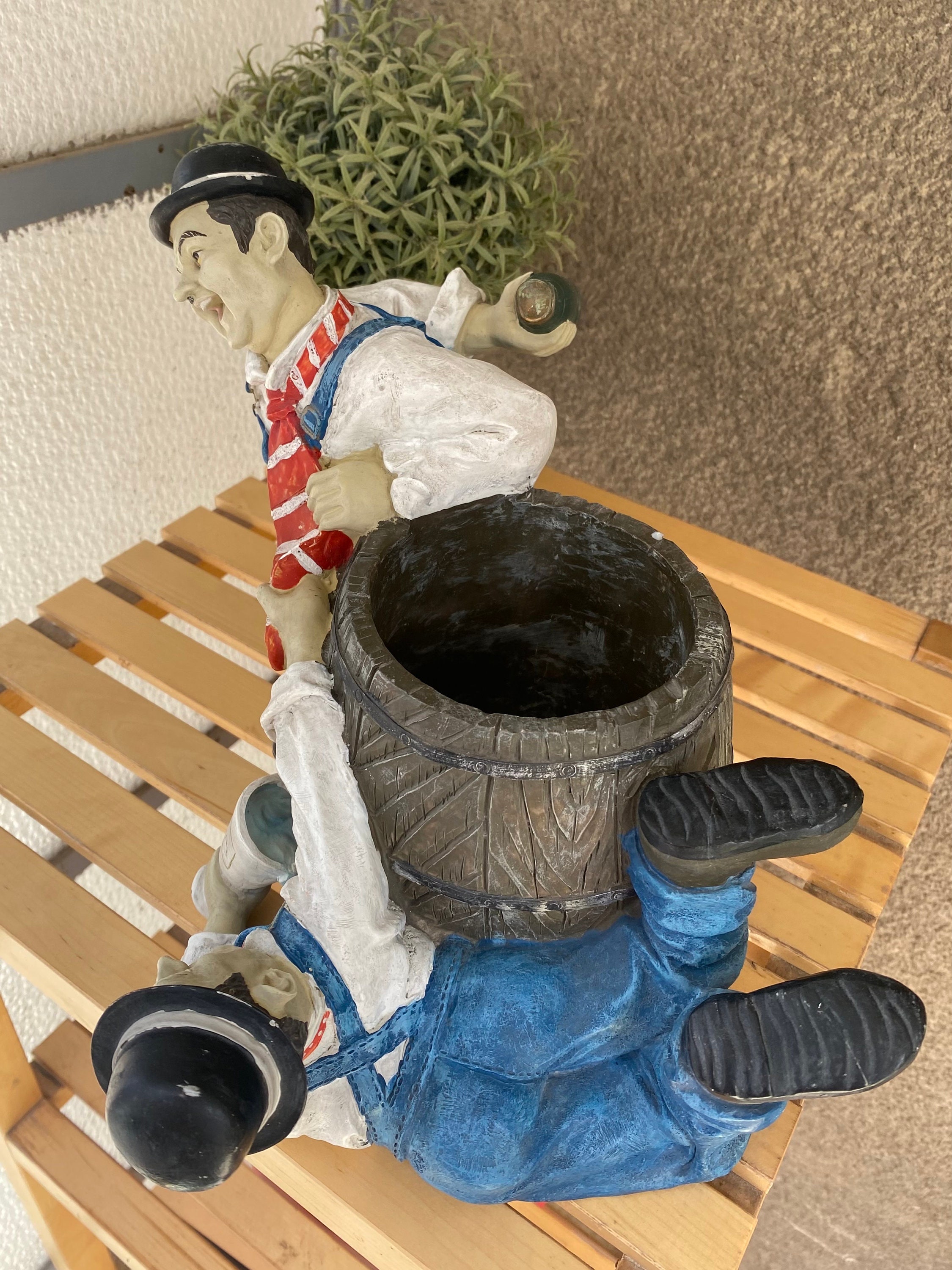 Vintage Laurel and Hardy Resin Figurine: Collectible Shelf
