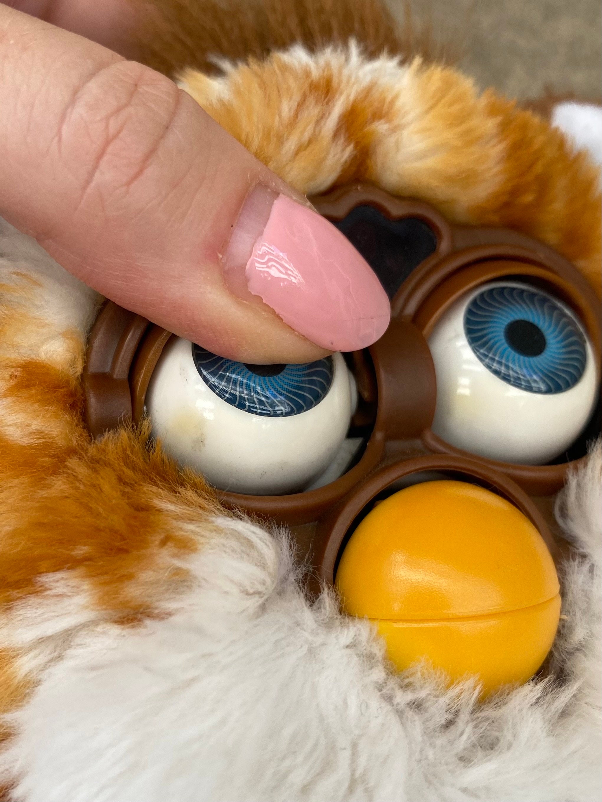 Gold Stripes Furby 1998 NOT-WORKING Brown White Tomy