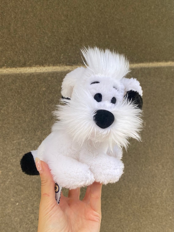 Peluche Idefix terrier blanc pour chien Astérix Ajena Nounours des années  1990 France, adorable petite peluche blanche Idefix pour chien d'Astérix et  Obélix -  France