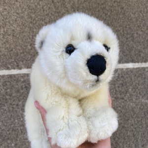 Vintage crèmekleurige ijsbeer knuffel: 1986 WWF-knuffeldier