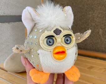 Rare Furby Buddy Fake 1990s with small wings and sparkle dots, furby buddies plush beanbag bootleg