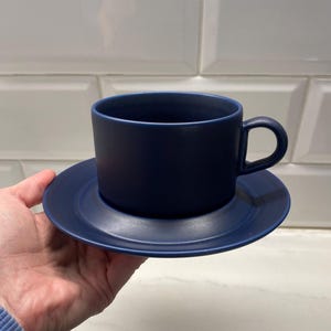 Rare Arabia Finland Blues Set of 2 Cups + 2 Saucers 1990s Design