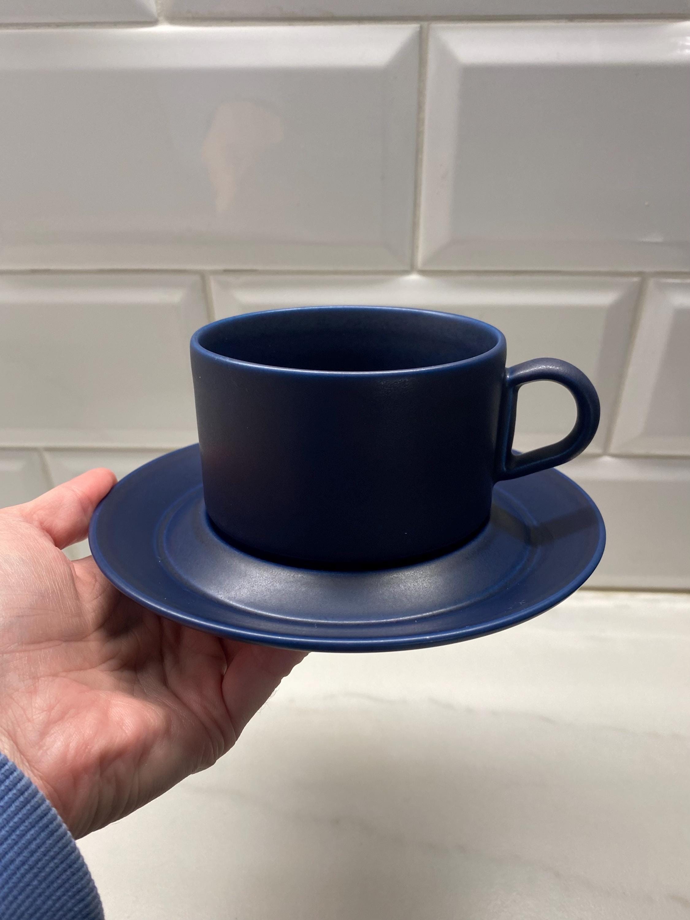 Rare Arabia Finland Blues Set of 2 Cups + 2 Saucers 1990s Design