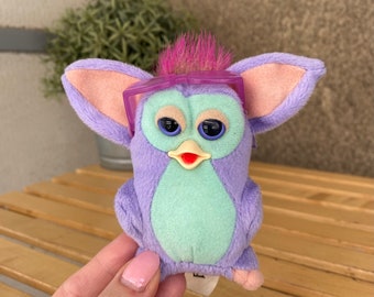 Funky Furby With Box and Spoon 2006 WORKING Purple and Green