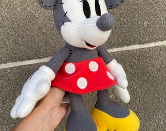 希少なヴィンテージ ミニーマウス グレー ぬいぐるみ 1990年代