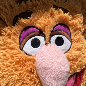 Muppet Fozzie the Bear fluffy cushion, appliqued Fozzie Bear head pillow Jim Henson Muppet show Collectable home supplies image 4