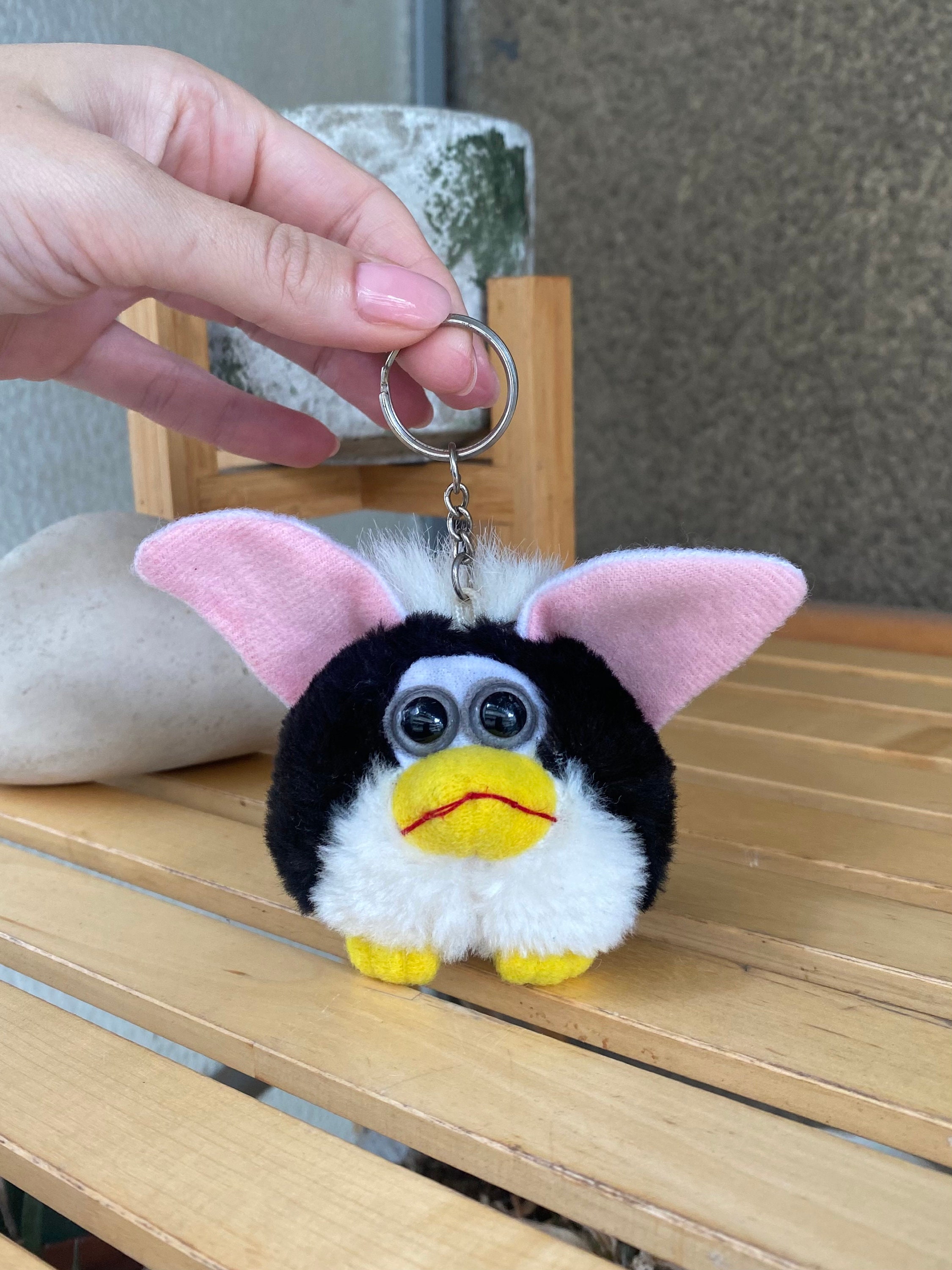 Furby Fake Plush Keychain Furdy 1990s Rare Talking Black White Furby Bootleg Key Ring Fakie Etsy Australia