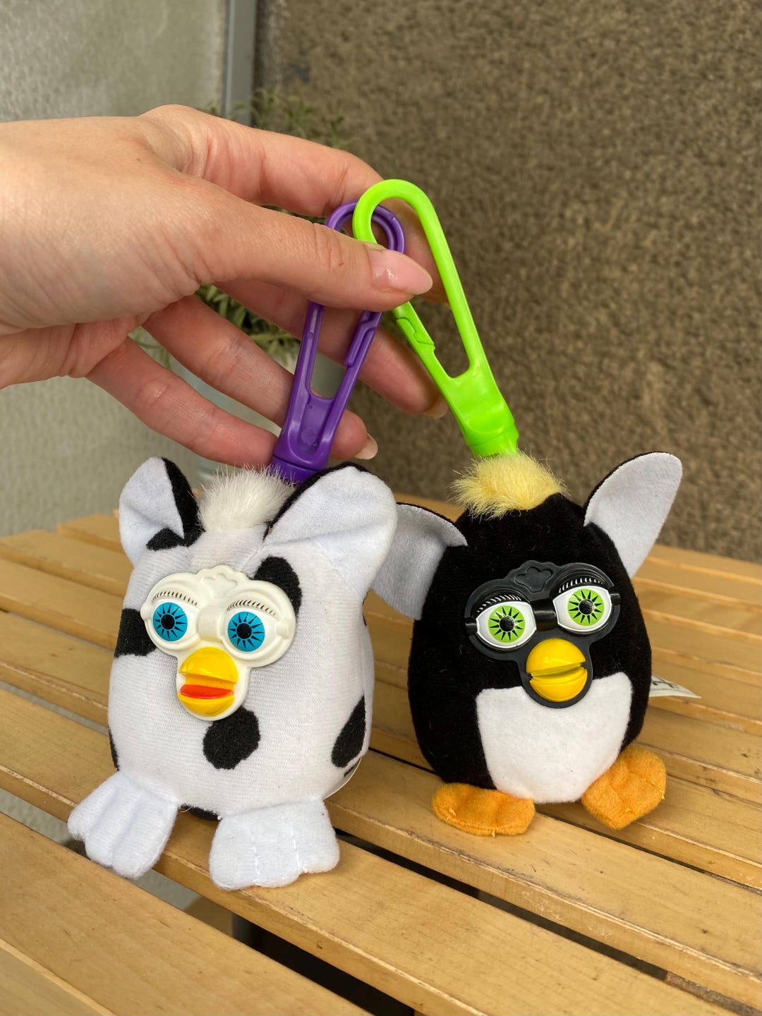 Vintage 2001 Furby Plush Keychain: Mcdonald's Collectible Bag