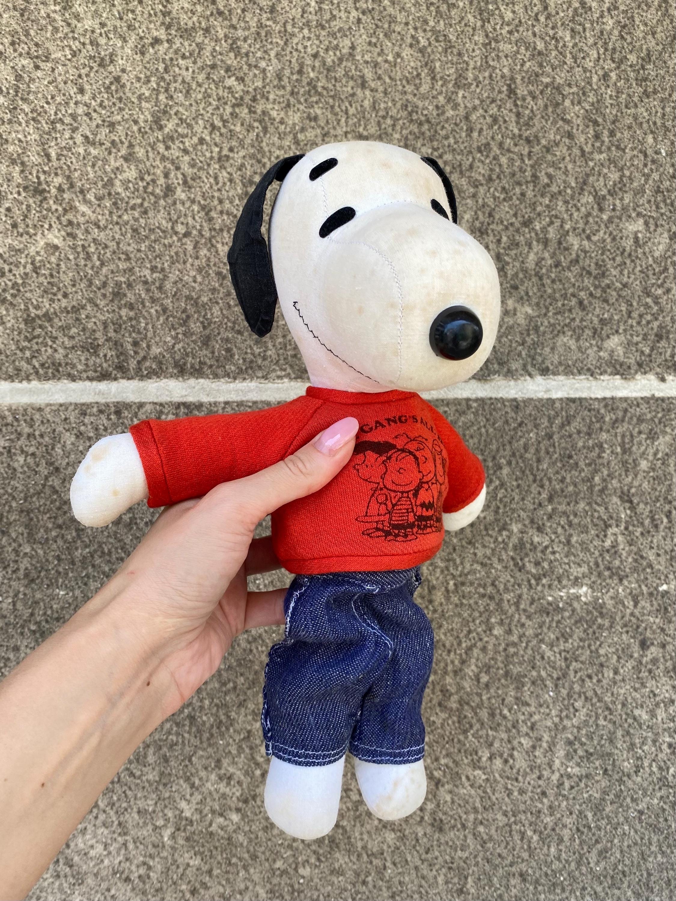 ビンテージ　1968 SNOOPYぬいぐるみ Made in Japan Vintage 1968 Snoopy Plush with Red Baron Leather Jacket #239