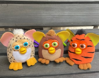 Vintage Furby plush keychains McDonald’s YOU CHOOSE, McFurby collectable toy key ring clip on