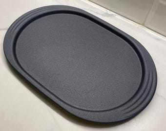 Vintage Guzzini Serviertablett kleinere Größe in schwarz mattem Acryl Italien