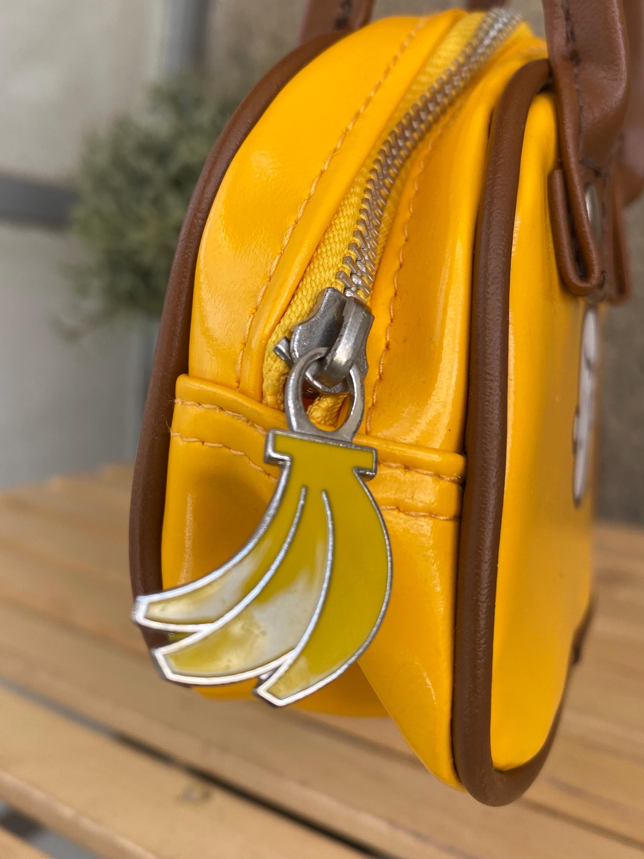 Vintage Yellow Vinyl Monkey Handbag - Bazar De Gozzare 1991 Japan