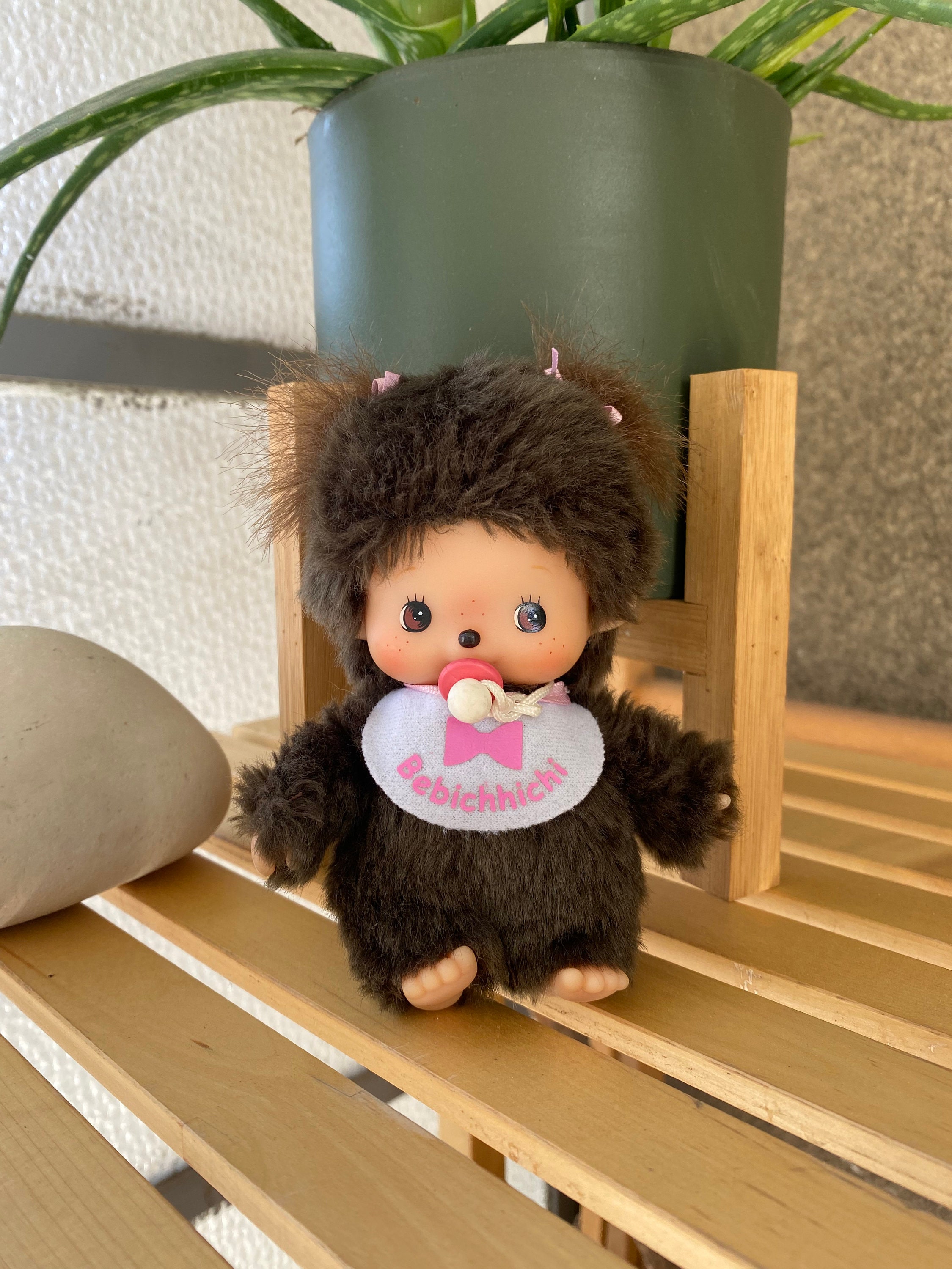 BEBICHHICHI BABY Boy 5.75 Sekiguchi Monchhichi Monkey Doll Anime Pacifier  NEW
