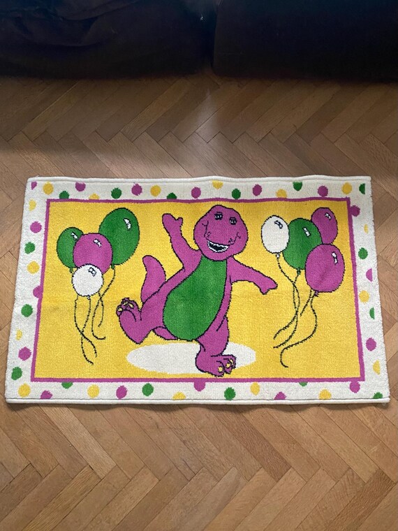 master Barney サイズ2 Vintage Barney the Dinosaur Small Rug: 1998 Kids Bedside Mat - Etsy