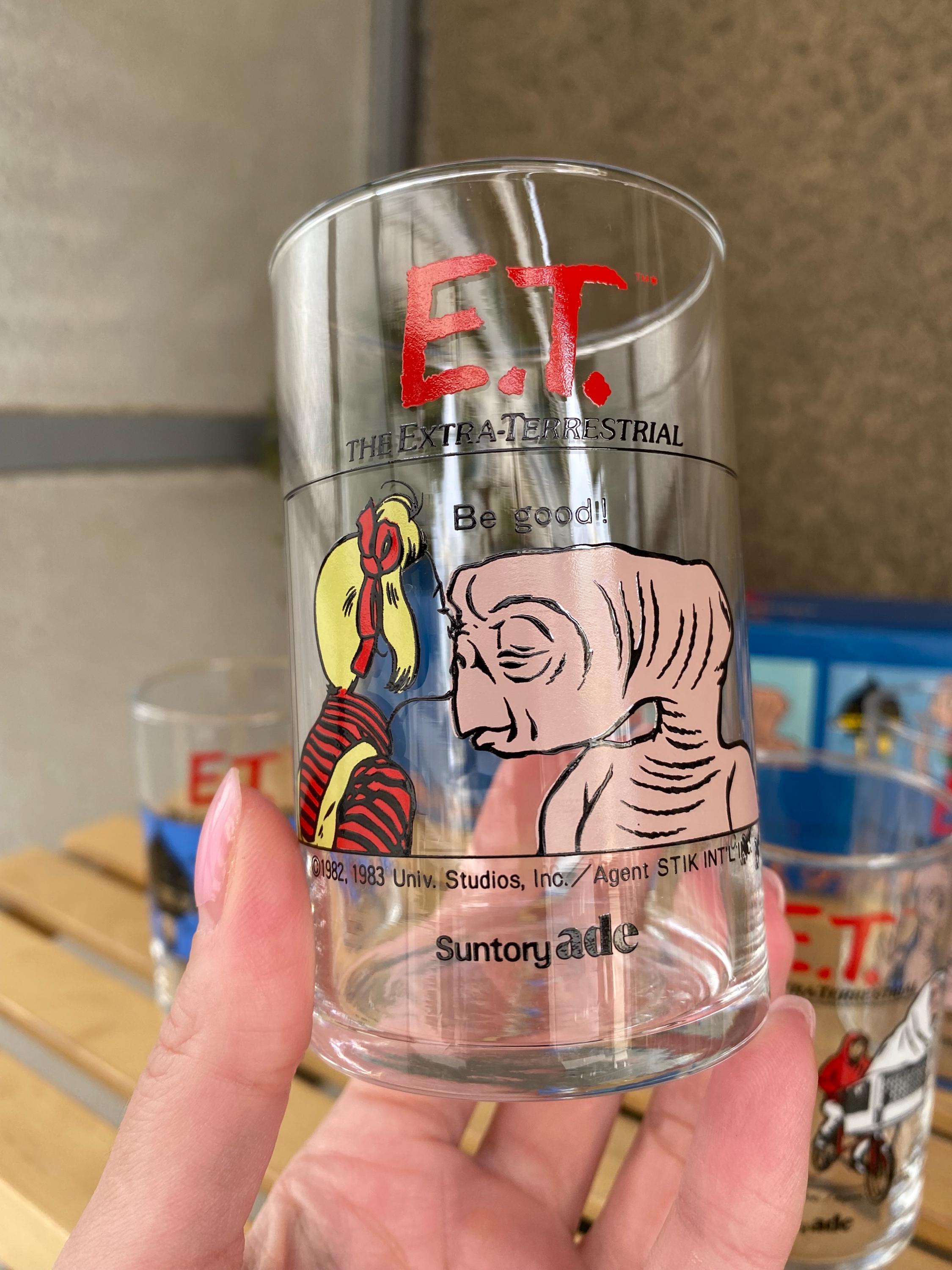 E.T. THE EXTRA-TERRESTRIAL グラス 2個セット Rare Vintage ET Extra Terrestrial Drinking Glass Set of 5 Japan
