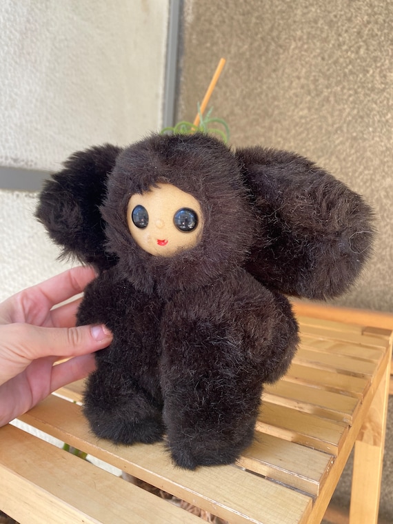 Rare Cheburashka Plush Fluffy Soft Toy, Vintage Soviet Old Toys