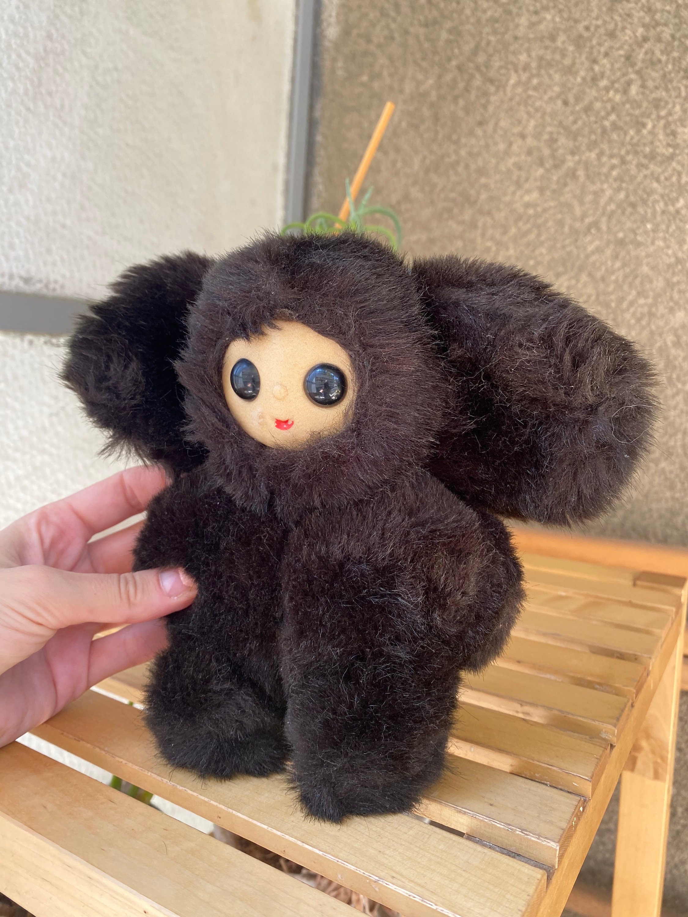 Rare Cheburashka Plush Fluffy Soft Toy, Vintage Soviet Old Toys