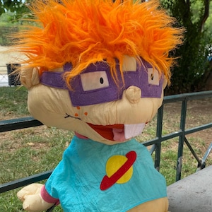 Vintage Rugrats Chuckie Finster huge plush 65cm/25,5in 1998 Play-by-Play, collectable Rugrats jumbo soft body doll toy