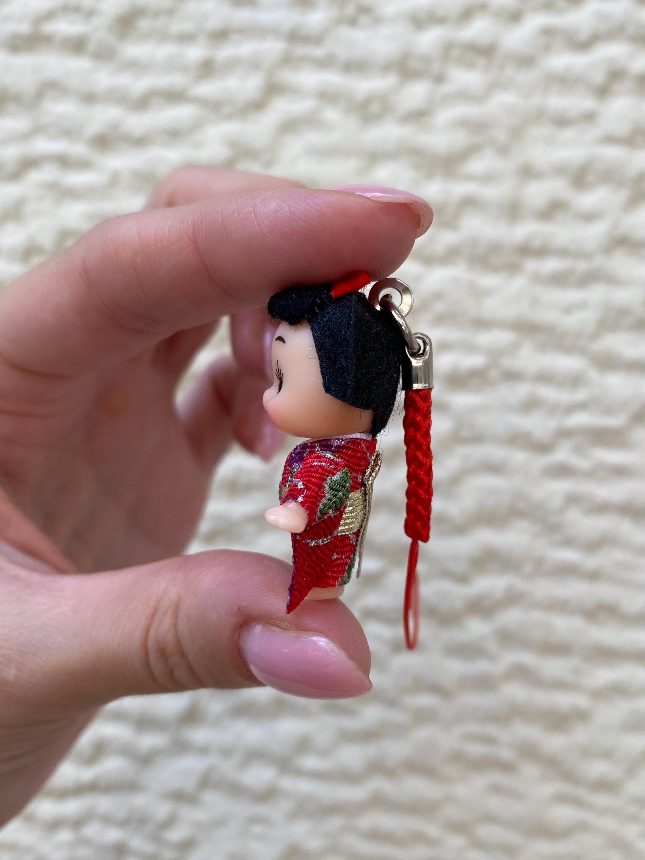 ヴィンテージ キューピー キーホルダー：ミニ着物人形 日本製 新品