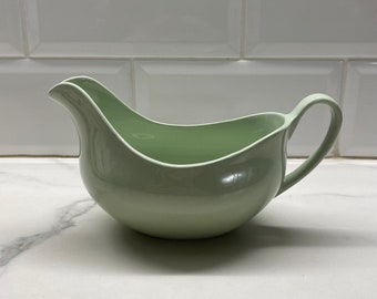 Johnson Bros Sauce Boat Green Cloud 1960s made in England, vintage menthol green gravy boat British pottery by Johnson Brothers