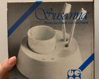 Vintage Guzzini Bathroom Organizer: 1980s Acrylic Toothbrush Holder