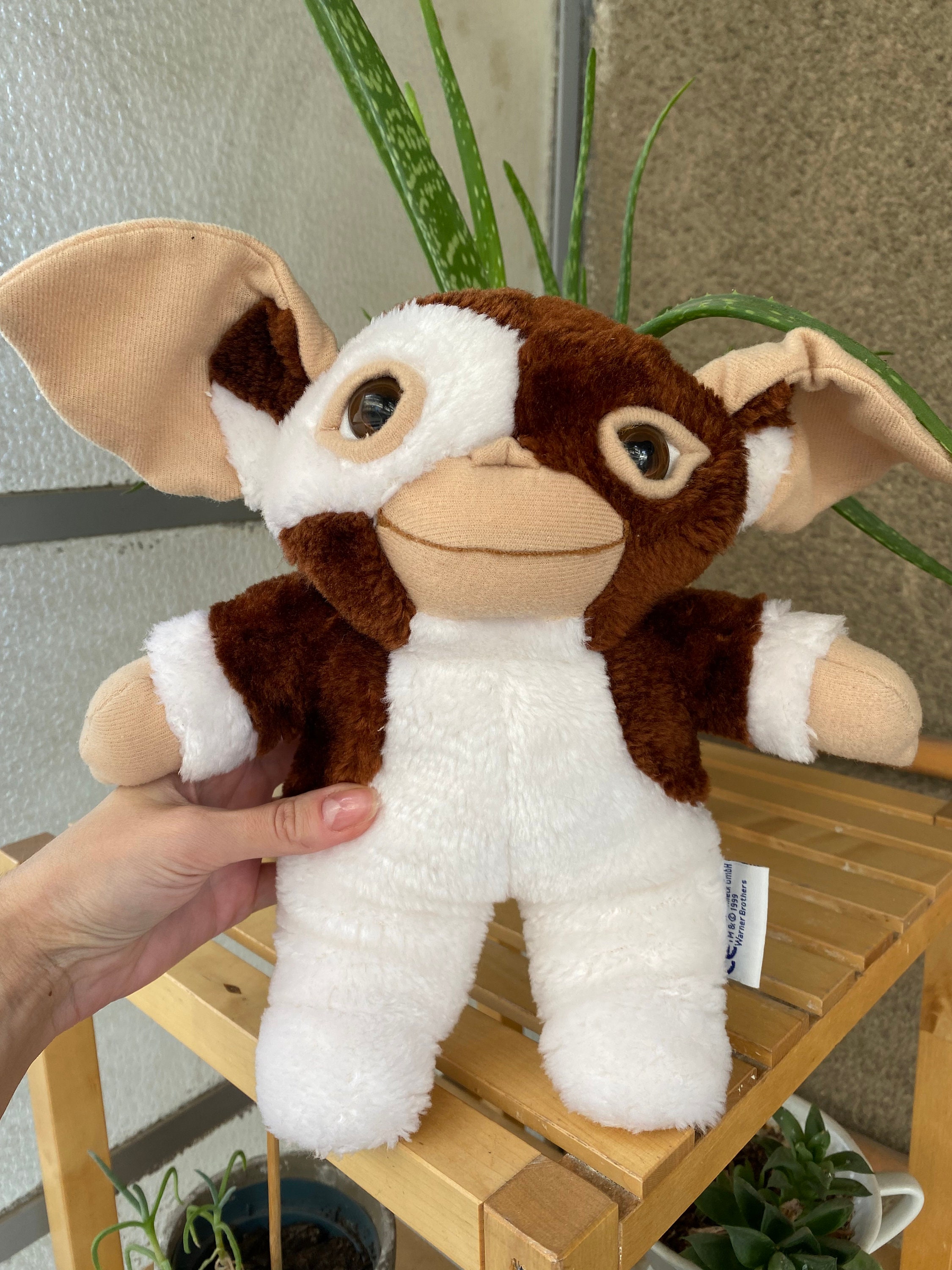 Vintage Gizmo Gremlins peluche 1999 Michael Mühleck, suave monstruo  coleccionable mascota marrón y blanca -  España