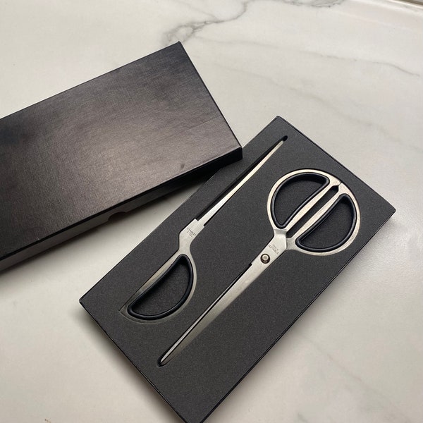 Vintage set of stainless steel Scissors + Envelope Opener 1980-90s made in Taiwan in a box new old stock unused