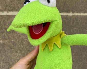 Vintage Kermit Plush, Muppet Vision 3D, 1990s Muppet Toy