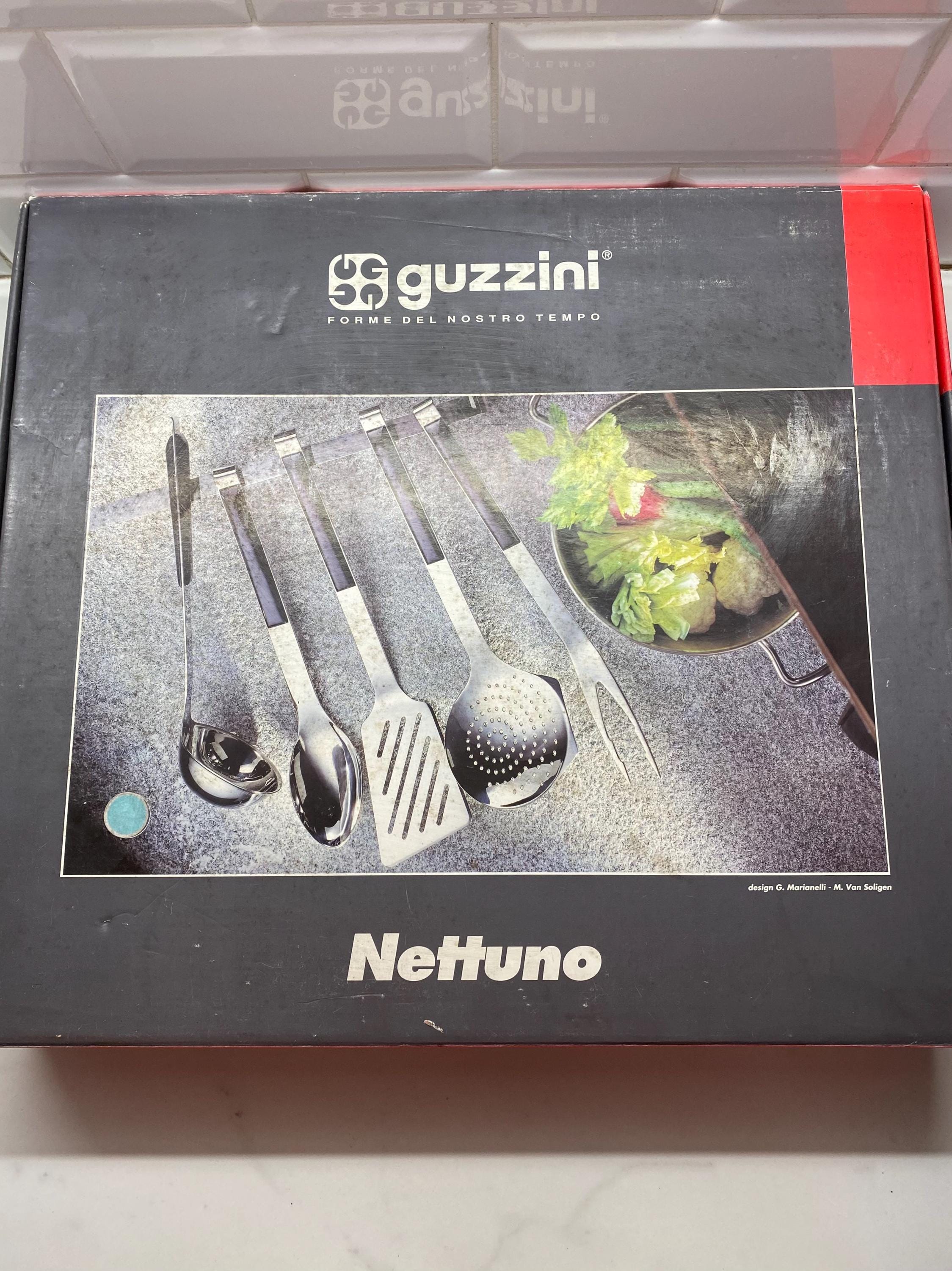 Rare Guzzini Set of 5 Kitchen Tools + Rack Design Marianelli & Van